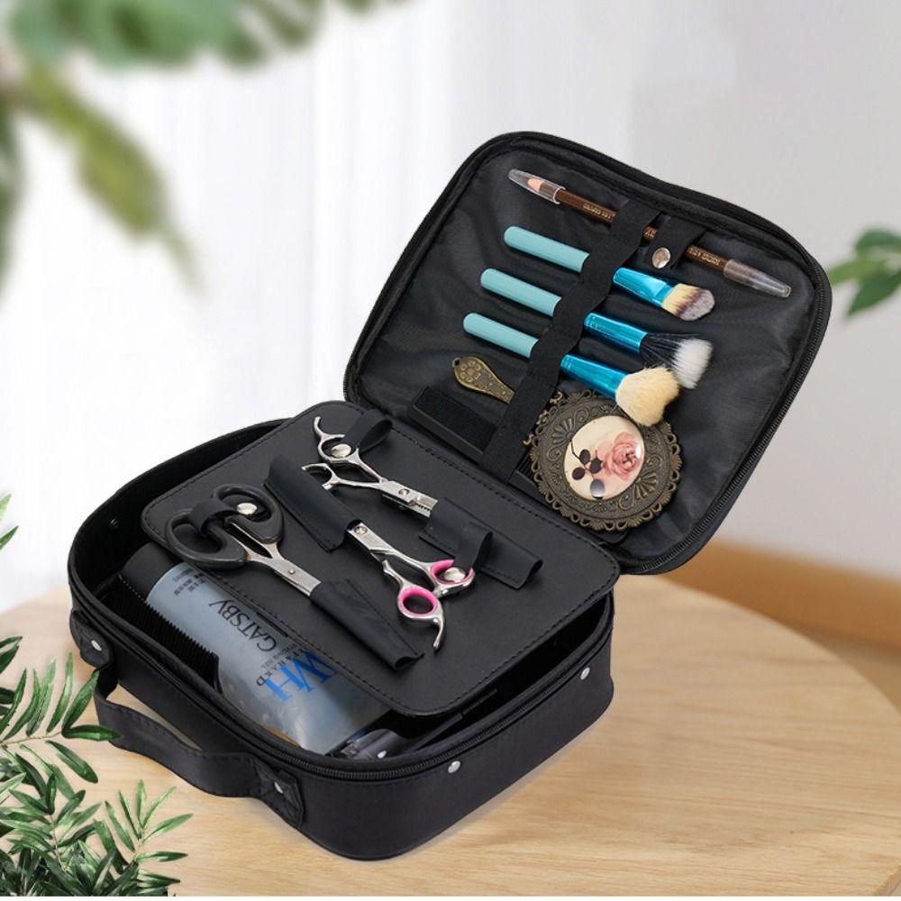 

Жесткий чемодан, сумка для ножниц, сумка для парикмахерских инструментов из искусственной кожи, портативная коробка для хранения стрижек, парикмахерская