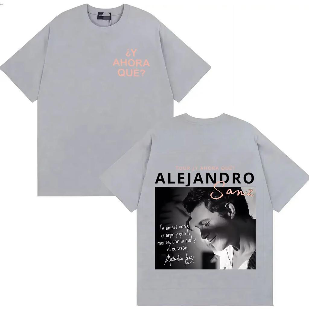 Singer Alejandro Sanz Harajuku Graphic 2026 Mens Women Cozy Tshrit Fashion Hip Hop Y2K Casual Streetwear Cotton Short Sleeve Tee