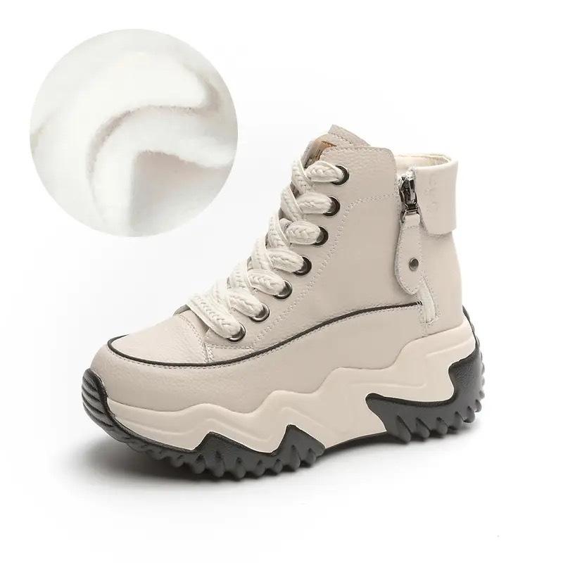 Thick-soled fashion small women's shoes autumn and winter new versatile high-top thin sneakers