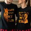 König und Königin der Löwen Paare T-Shirt Liebe Top Mode Kurzarm Paar Kleidung Koreanische Übergroße T-Shirt Liebe Frauen Männer Top Tees