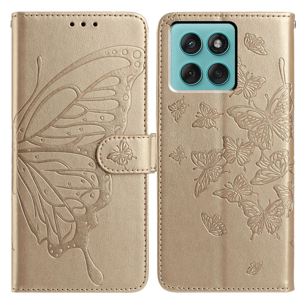 For Motorola Edge 60 Fusion 5G Case Butterfly Imprinted Wallet Stand PU Leather Flip Phone Cover with Strap