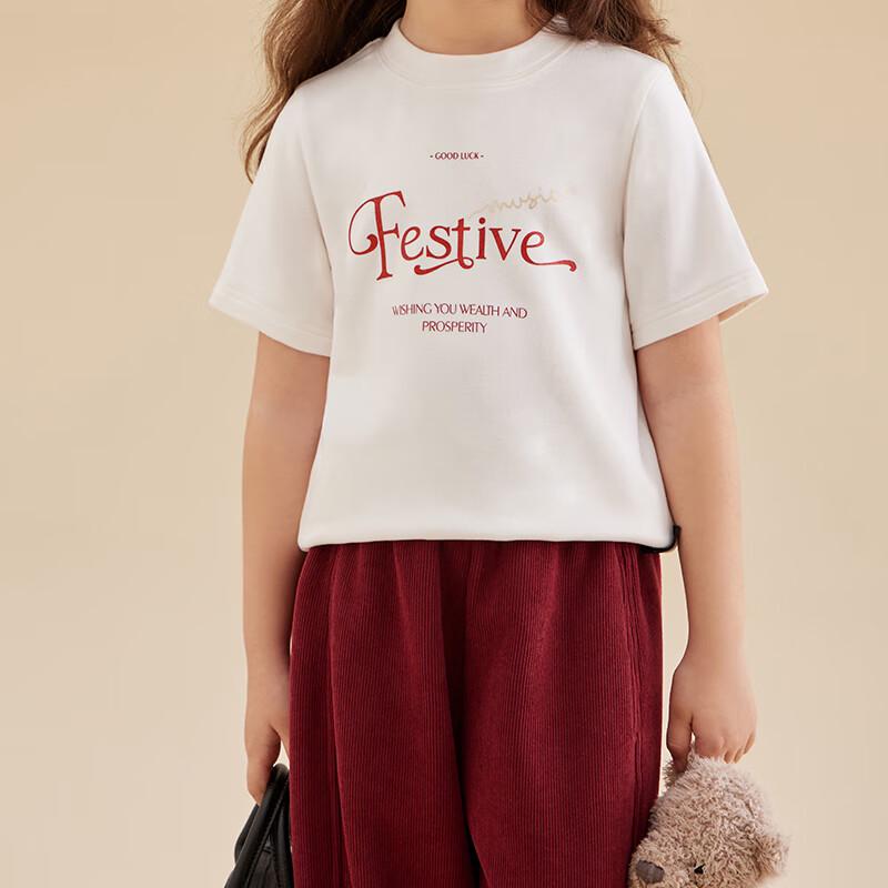 Girls  Warm Letter Short-Sleeve T-Shirt 120