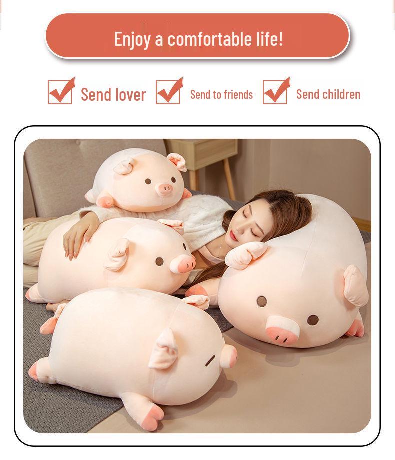 Cute Pig Plush Pillow: Washable Stuffed Toy Doll for Sleeping or Girls' Birthday Gift