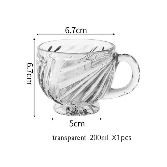 

INS Vintage Embossed Glasse, красивые, женские чашки для воды в форме сердца, высокие ножки для латте, кофейная кружка с ручкой, стопка для послеобеденного чая 125-200ml