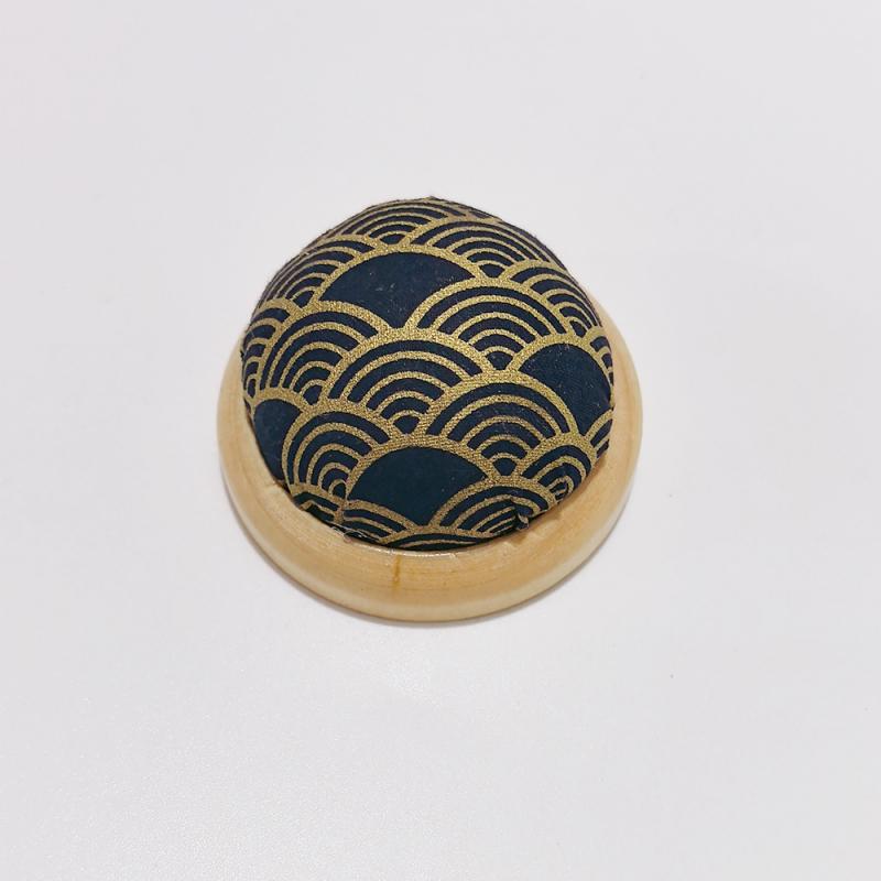 1PC Vintage Embroidery Pin Cushions Half Round Pin Pad With Wooden Base Needle Holder For DIY Craft Sewing Accessories