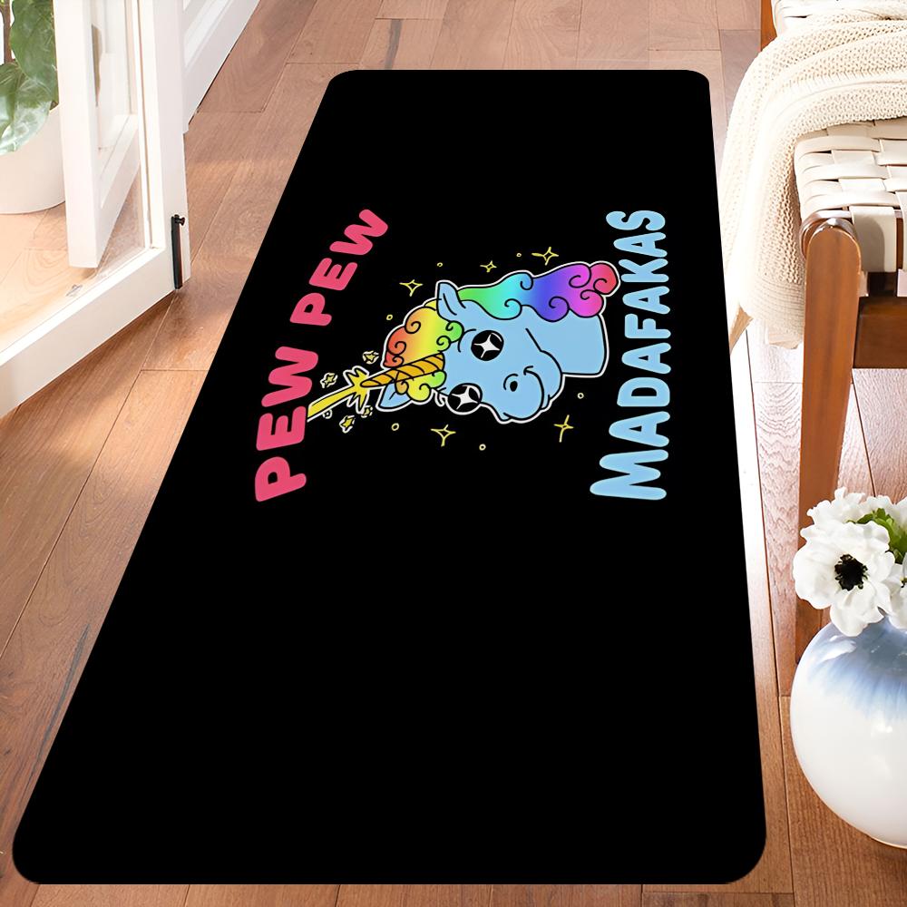 MADAFAKAS Teppichmuster Eingangstürmatte Waschbar Rutschfest Wohnzimmer Sofa Stühle Bereichsmatte Küche Willkommen Fußmatte