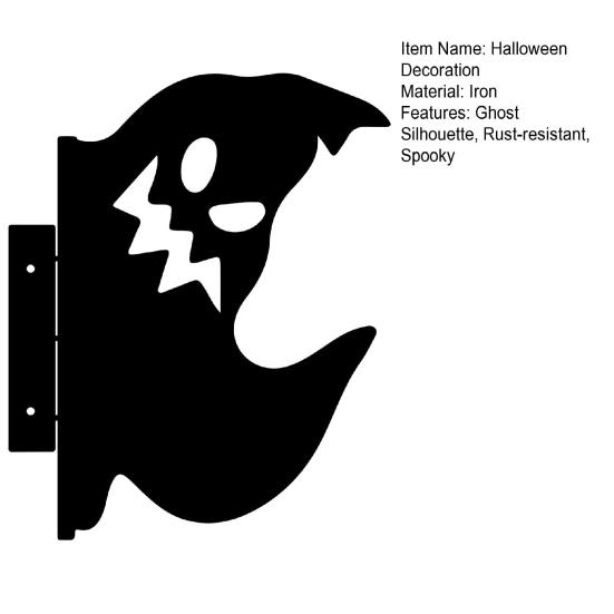 Halloween Garden Sign Peeking Ghost Wall Art Decoration Metal Ghost