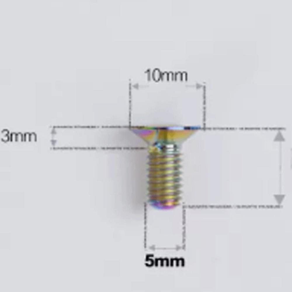 Mutliple Color M5 P0.8mm 8/10/12/14/16/18/20/25/30/35/40mm GR5 TC4 Titanium Alloy Countersunk Screw Bolt Flat T25 Torx Head