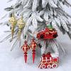 2/4pcs Plastic Christmas Ornaments Small Cartoon Red Pendants For Tree Decor Xmas Hanging Decoration Party Wedding Home Bar Shop