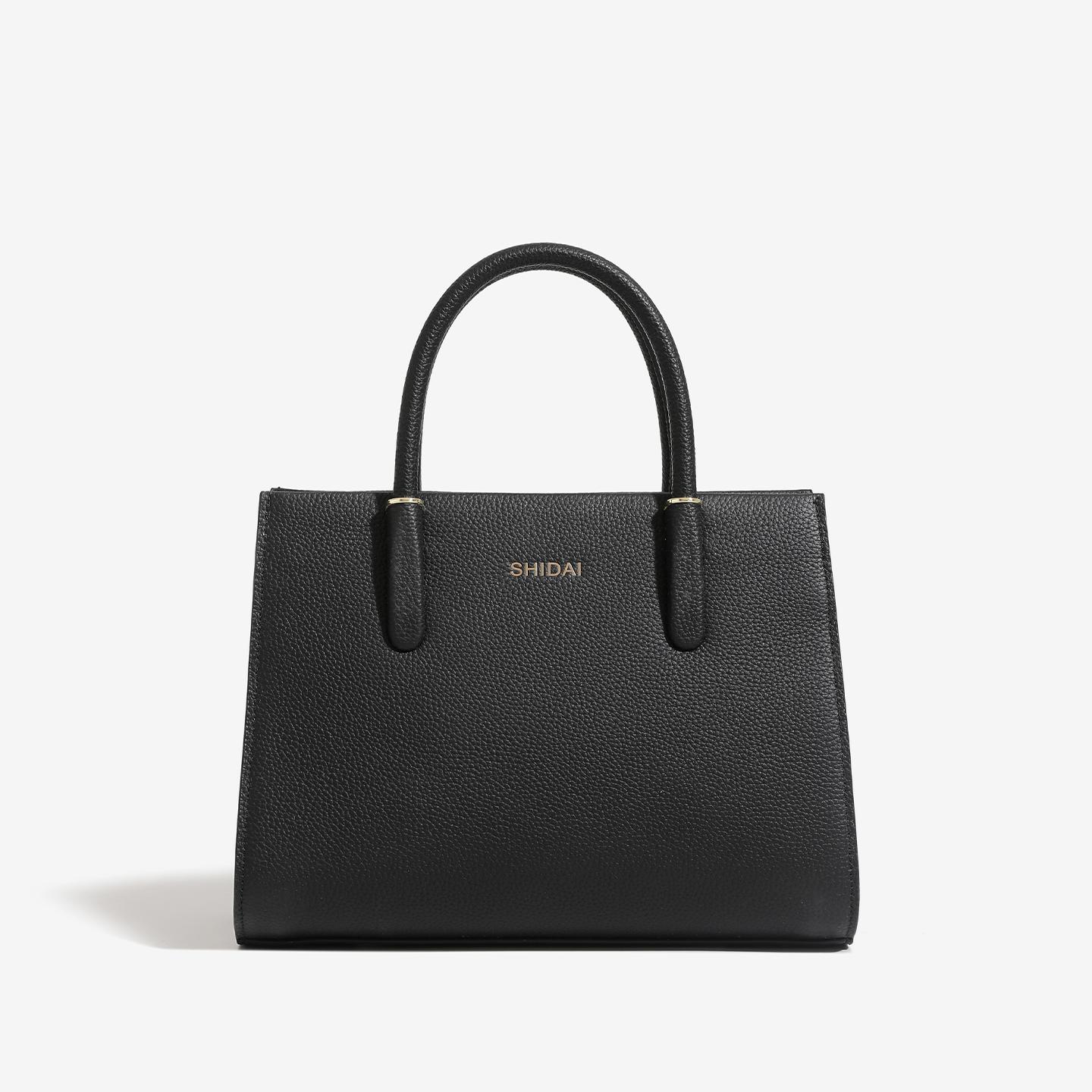 Классическая Модная Женская Сумка из Натуральной Кожи, Сумка-кроссбоди, Съемный Регулируемый Плечевой Ремень на Молнии, Большая Вместимость 25x12x18cm чёрный