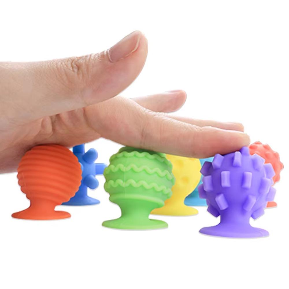 Relaxing Soft Worry Stone Fidget Toy Textured Silicone Suction Cup Toy Children Sensory Stone  Kids
