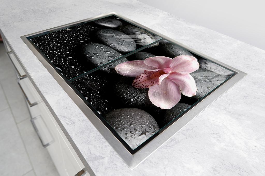 SZKLANA PŁYTA OCHRONNA NA KUCHENKĘ 85x52 ORCHIDEA