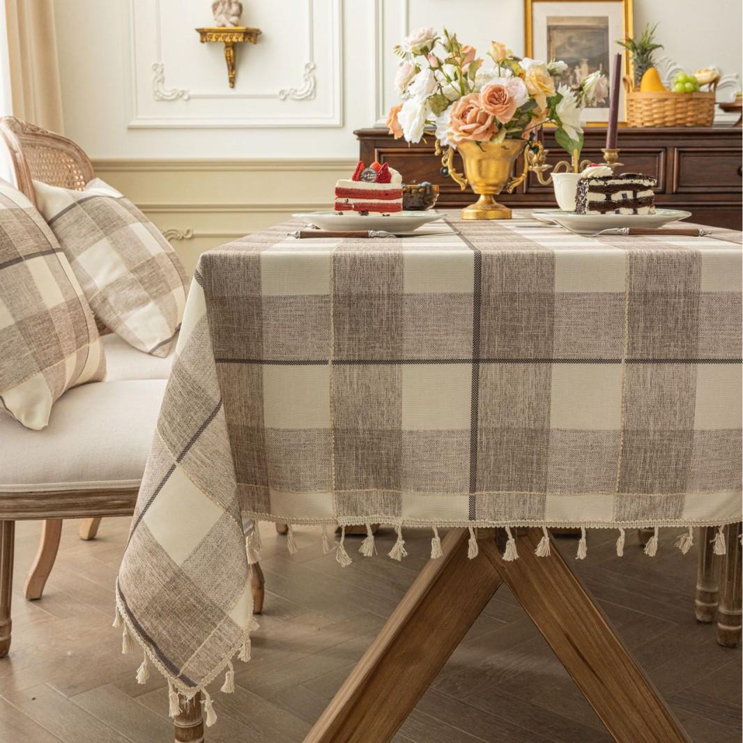 

Японская прямоугольная водонепроницаемая маслостойкая термостойкая клетчатая скатерть, черно-белая 60x60 cm