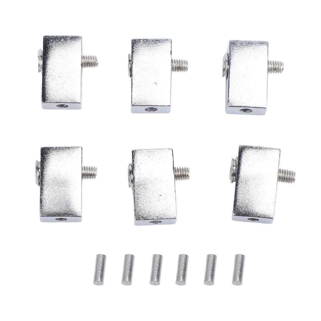 6Pcs Guitar String Locking Nut Split Type Bridge Lock Headless Electric Guitar Parts Accessories Silver