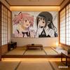 Anime Tapestry Kaname Madoka  Akemi Homura School Uniform Print Polyester Wall Hanging Otaku Kawaii Decor for Bedroom  Livin