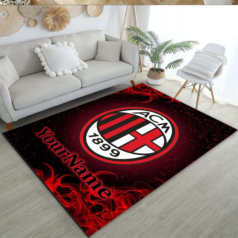 Ac Milan Personalized Text Area Rug Suitable for Decorate room Dormitory Game Room Bedrooms Antislip Carpet Anime Office Decor Wedding Party Gift