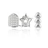 1/2Pcs Geometric Irregular Tooth Grill Dual Hollow Five Star Dental Decor for Club Night Out Styling