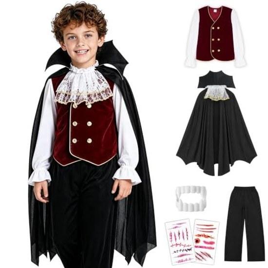 Costum GOKEI de Vampir Halloween Cosplay Ținută Dracula Îmbrăcat Copii Băieți Conte Nobil Petrecere Eveniment Drăguț Festival Cultural Îmbrăcăminte de Spectacol