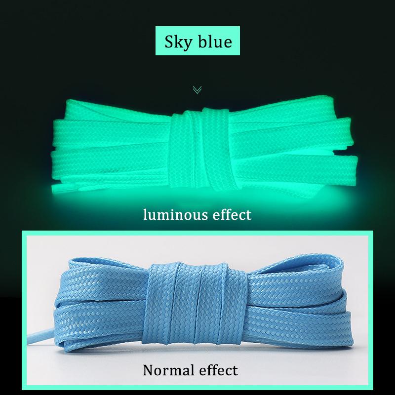 

6 Colors Flat Luminous Shoelaces Adult Kids White Laces Sneakers Shoestring Elastic Fluorescent Shoelace Lacet Shoe Accessories 100cm