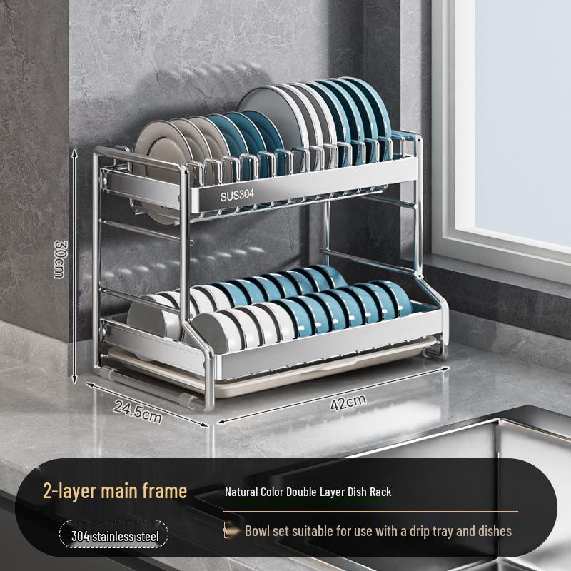 3-Tier Stainless Steel Kitchen Dish &