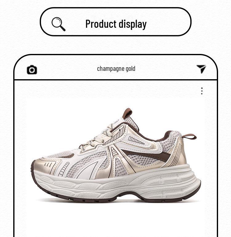 Baskets décontractées respirantes pour femmes de style coréen printemps 2025 avec semelles épaisses