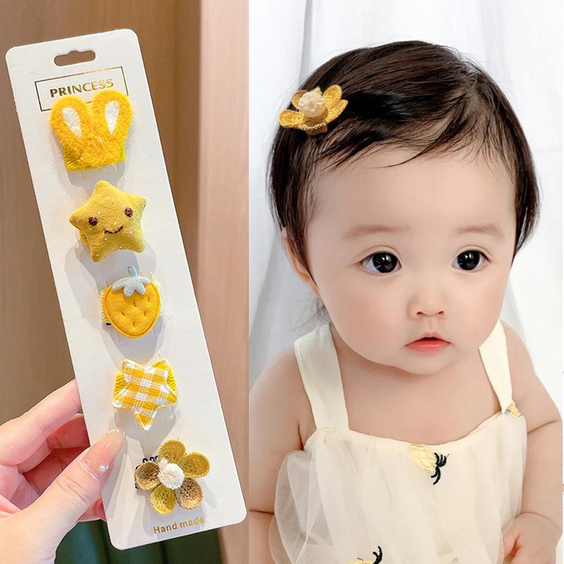 Baby Hair Clips Hair Volume Less Baby Sweat Hair Clips Do Not Hurt Hair Newborn Baby Short Hair bb Clip Princess Cute Headwear