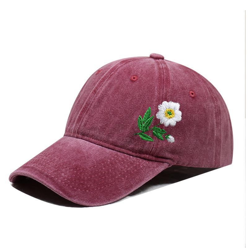 Embroidered Flower Diy Hat Soft Top Outdoor Sun Protection Casual Cotton Baseball Cap Fashionable Spring Summer Hat For Girls