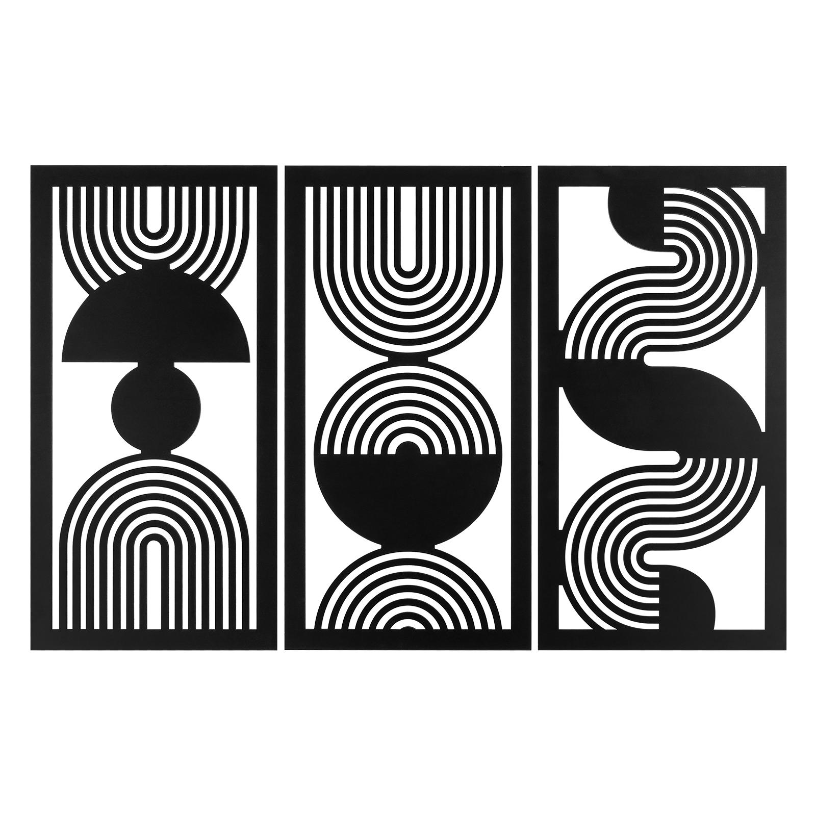 

3PCS Wood Abstract Wall Art Set Modern Minimalist Wooden Hanging Paintings Geometric Aesthetic Botanical Artwork Home Wall Decor чёрный