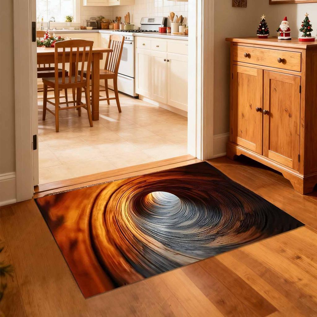 Entrance Carpet Realistic Abstract Non Slip 3D Hole Optical Illusion Area Rug For Bedroom Study Guesthouse Front Door Sofa Side