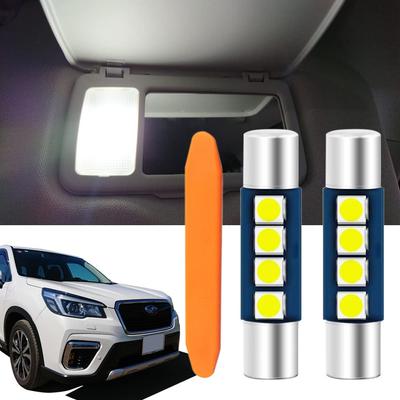 Compatible with Subaru Forester Series LED Vanity White X 4 SMD3030 LED Compatible with Visor Interior 2 Pieces SJ/SK Lamps, Light, T6.3 29mm, Chips,