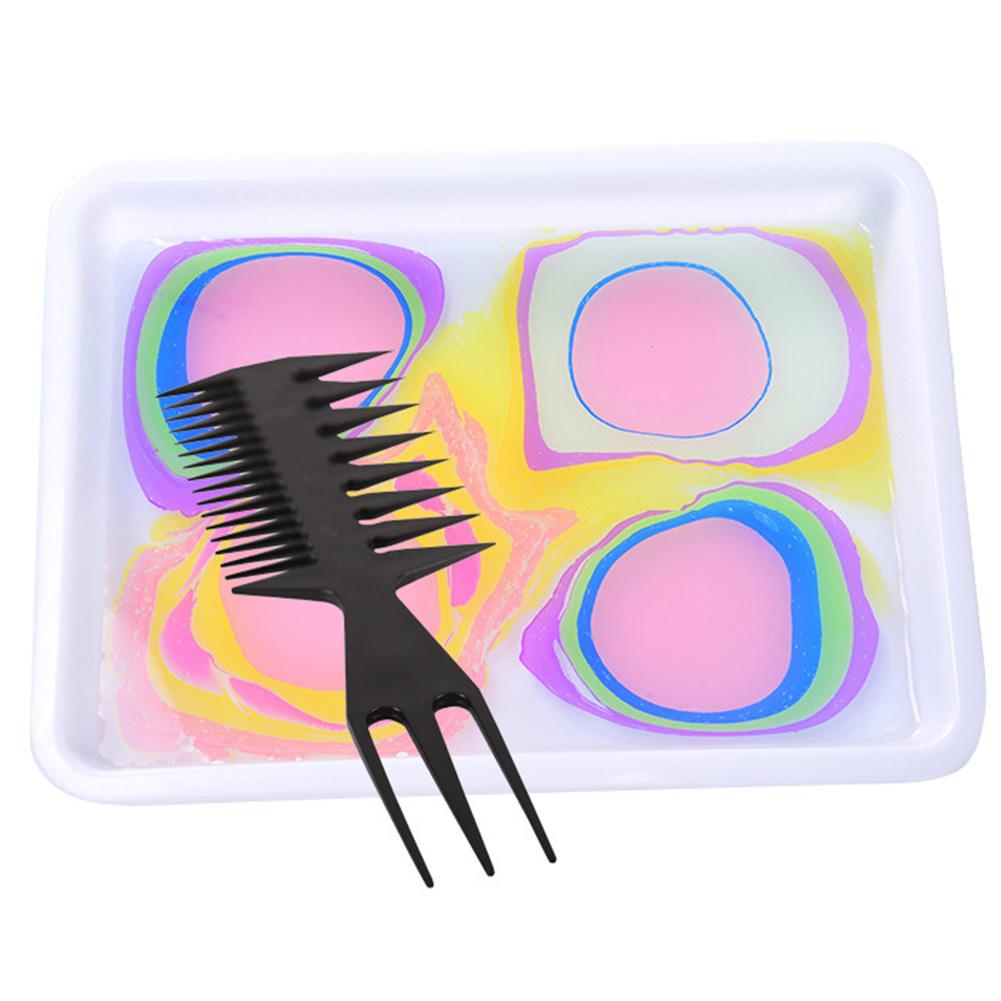Professional Double Side Plastic 3 Kinds of Combs Paper Marbling Combs Ebru Art Tool