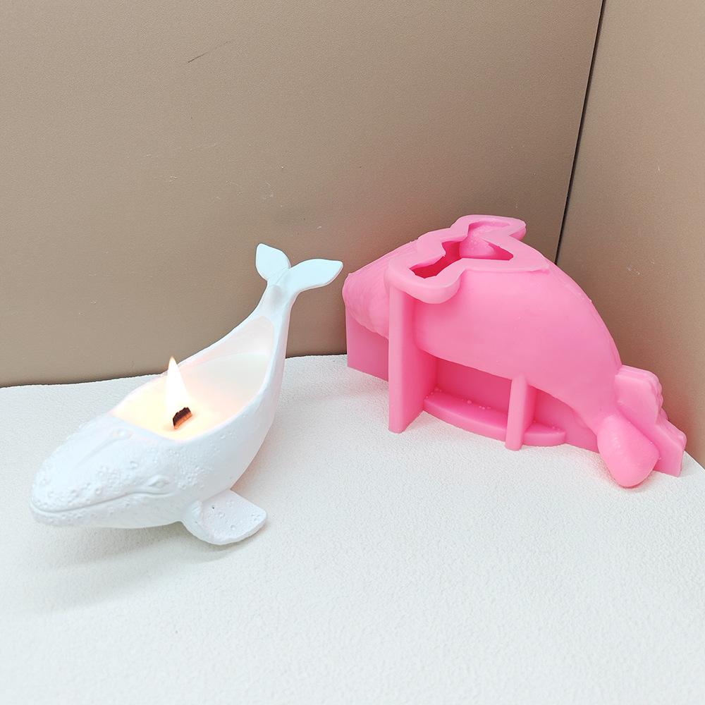 Big Whale succulent plant flowerpot resin silicone mold marine animal whale storage box candle cup concrete cement gypsum mold