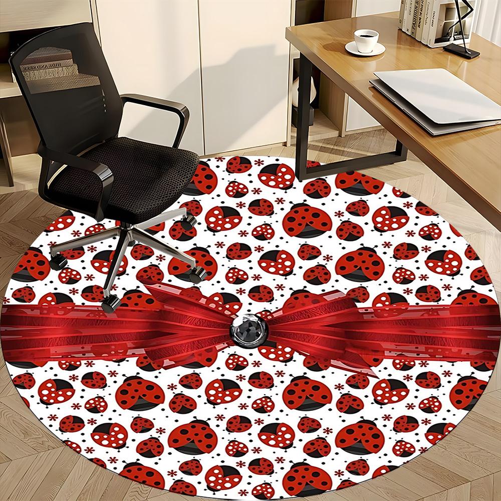 1pc Ladybug Polka Dot Chair Carpet for Office, Non-slip, Soft and Durable Office Rug for  Decoration, Perfect for Office yy251229120