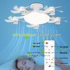 LED Fan Light E27 Base: Silent, Multi-Functional 5-Head Drone Model for Living Room & Bedroom