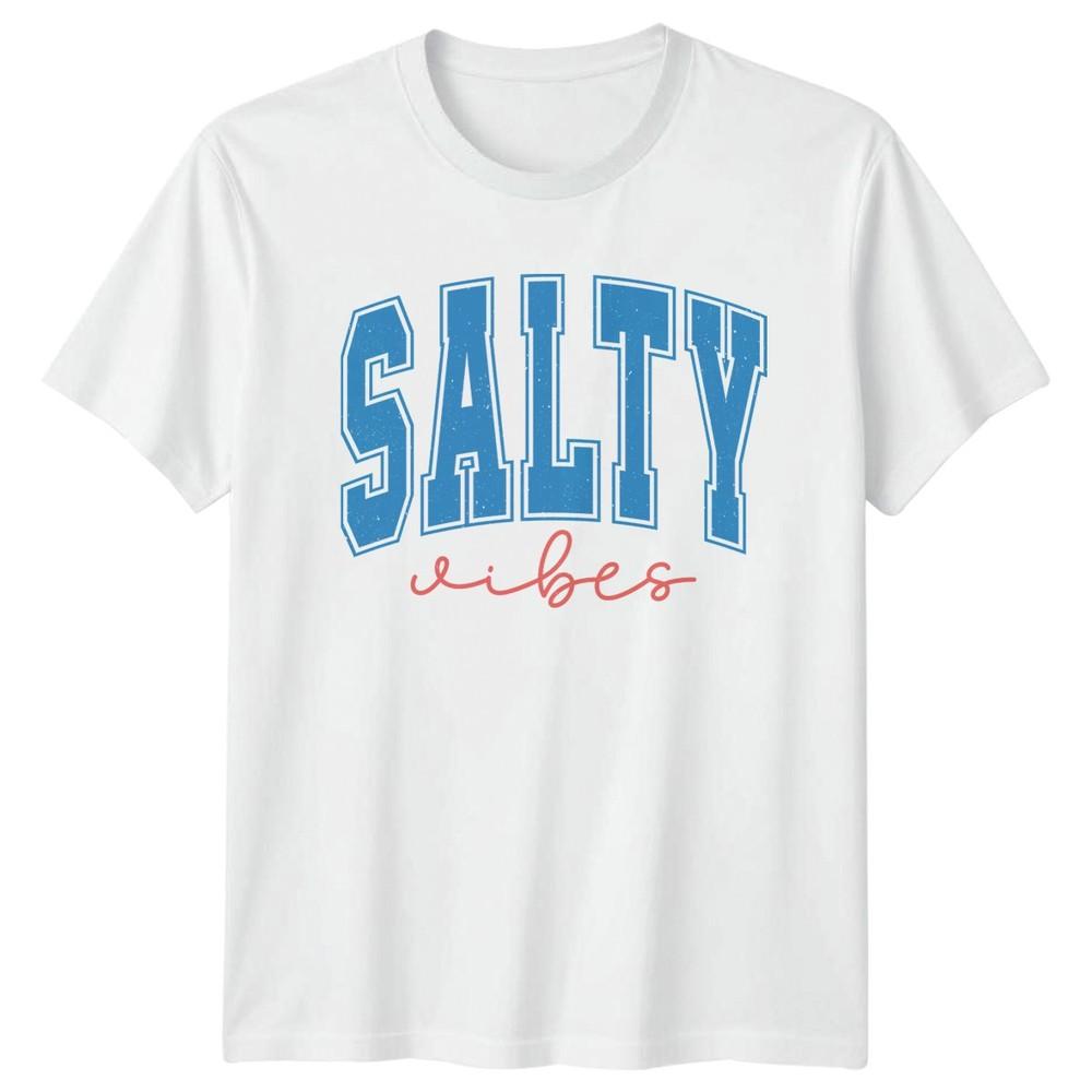 Salty Vibes Unisexs TShirt Summer Vacation Beach S