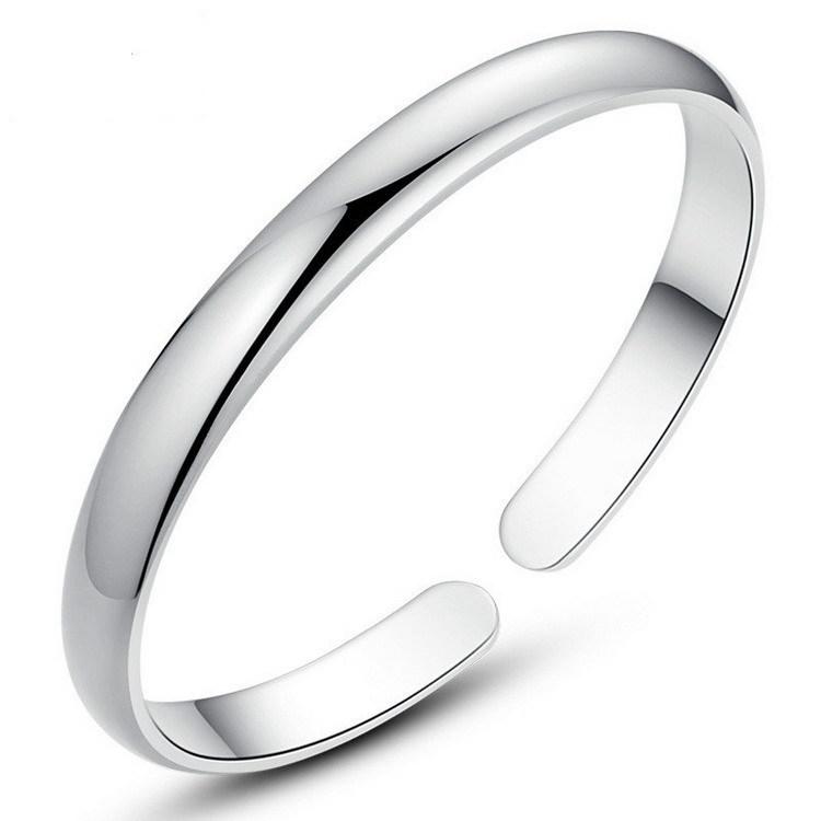 Bracciale Aperto Concubina Reale Placcato Argento - Liscio, Finitura Specchio, Modello Femminile