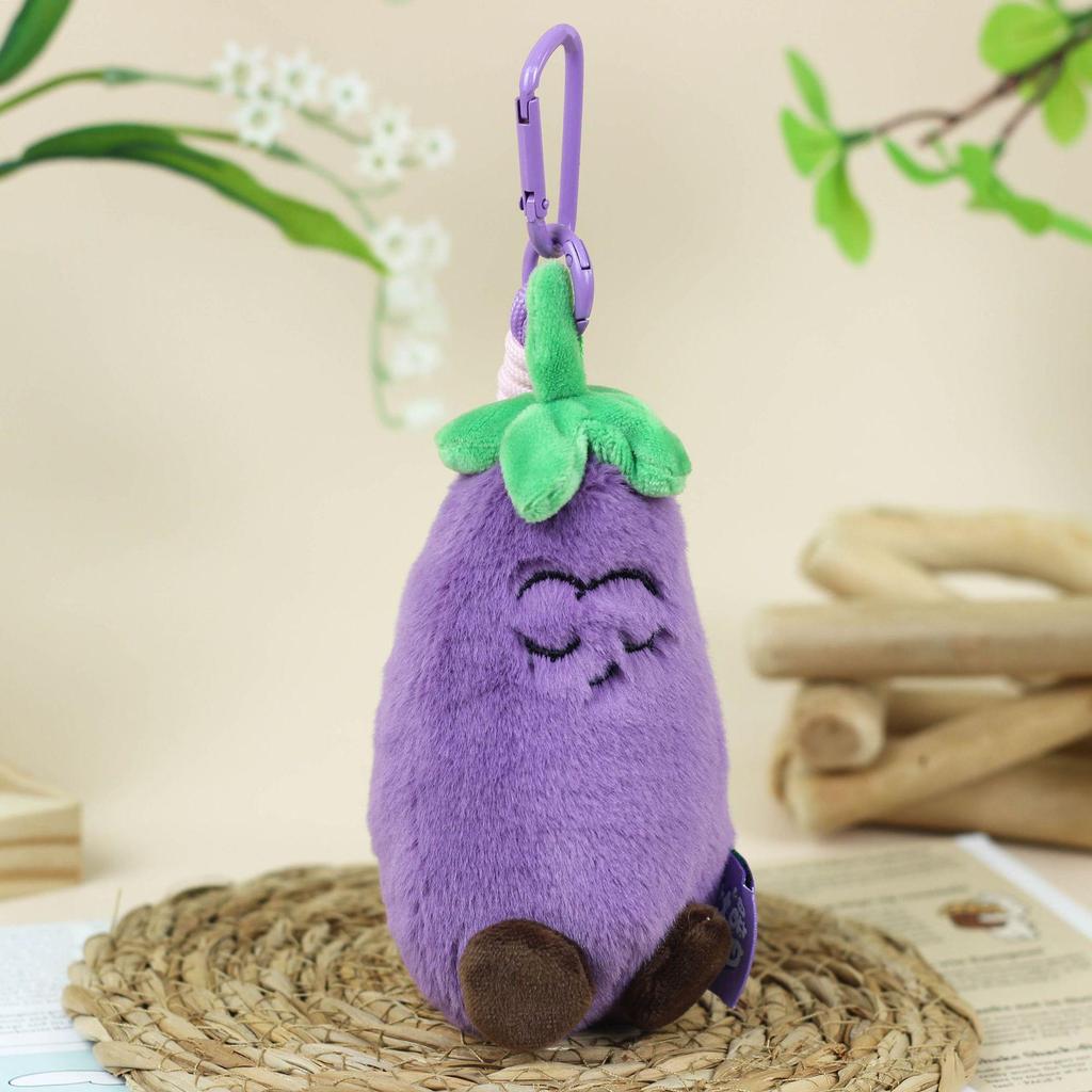 Cartoon Pumpkin & Eggplant Scented Plush Keychain Toy Ornament