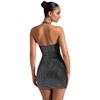 C7179 European & American Fashion Sexy Halter Rhinestone Bodycon Pencil Dress for Women