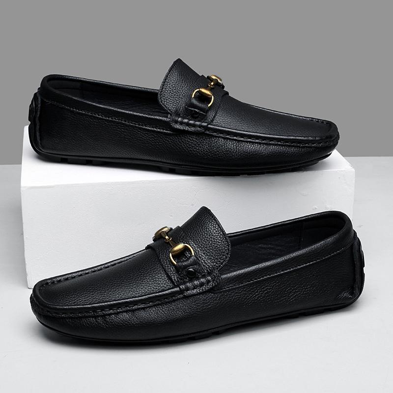 Fashion Fast Delivery Office Loafers Genuine Leather Men Casual Shoe Dress Business Slip on Footwear Breathable Moccasins Driving Shoes