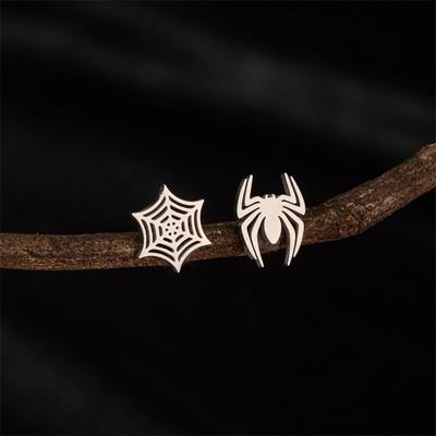 Cartoon Spinnennetz Edelstahl Stecker Ohrringe Damen Gold Schwarz Tier Spinne Piercing Ohrringe Stilvolle Schlichtheit Party Geschenke