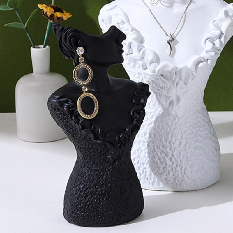Boutique Necklace Jewelry Display Bust Resin Material Necklace Pendant Earring Chain Display-Case Mannequin Stand Holder