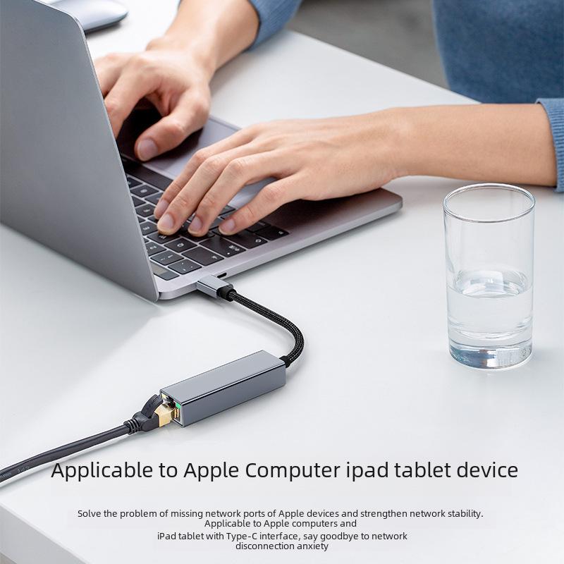 USB To Ethernet Adapter, Type-C Gigabit Network Card for Tablets & Phones