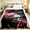 Decorative Artwork Theme Soft Blanket Personalized Custom Name Text Print Warm Blanket Home Sofa Bedroom Decor