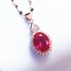 Exquisite Russian Purple Gold-Plated Rose Gold Redstone Pendant, Simple Fashion And Luxury Temperament, High-End Colored Gold Chain.