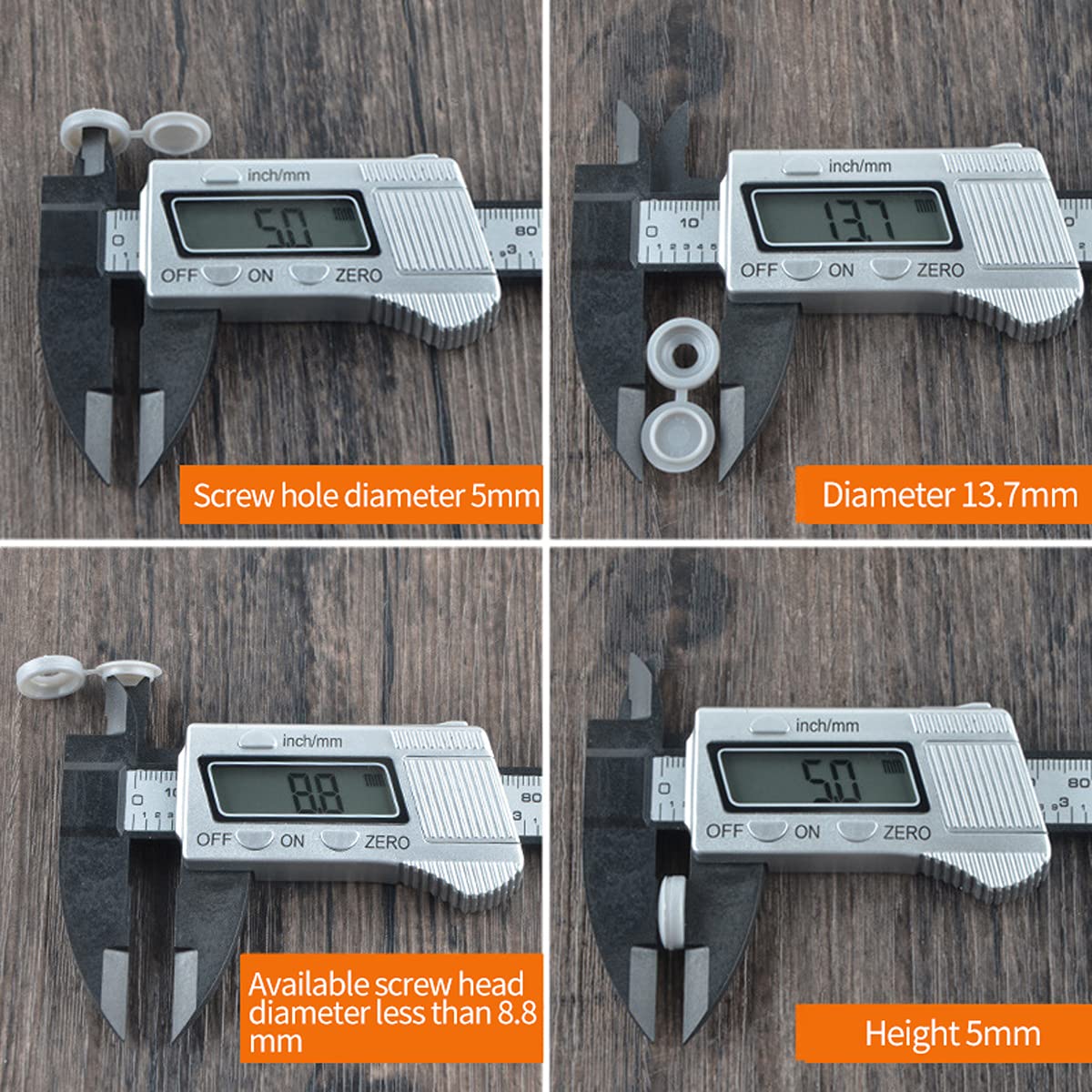 Hinged Screw Cover Caps, 5mm Hole Washer Flip, Folding Screw Snap Cover for Screw Protection Covers? Plastic 100 PCS (Grey)