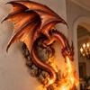 Led Night Sconce, Gothic Guardian Wall Light Dragonfire Fantasy Dragon Head Lamp, Vintage Gift