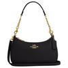Teri 24 Metal Logo Zipper Closure Pebble Leather Crossbody Tote Bag Medium Women Bags Black CV934-IMBLK