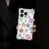 Flowers are suitable for Apple 17Pro mobile phone case 16 new 15 glacier pattern 14Pro lanyard 13 mirror bracket soft case