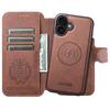 SUTENI Q-05 For iPhone 16 Plus Case Detachable Wallet Stand Litchi Texture Leather Flip Phone Cover