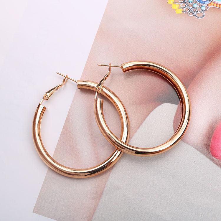 Charms 5cm Diameter Hoop Earrings 925 Sterling Silver for Woman Fine Fashion Party 18K Gold Earrings Jewelry Christmas Gifts